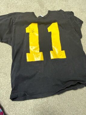 Women’s Black Short Sleeve Tee with Yellow '11' Graphic